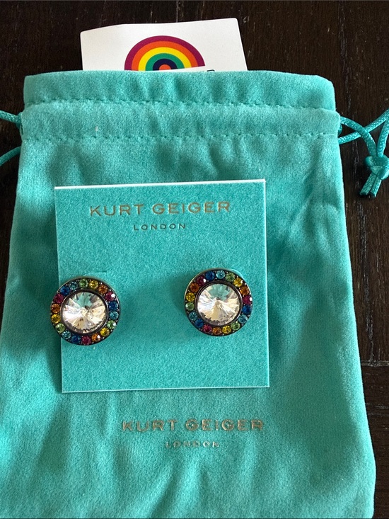 Kurt Geiger Jewelry - Kurt Geiger Rainbow Crystal Round Stud Earrings